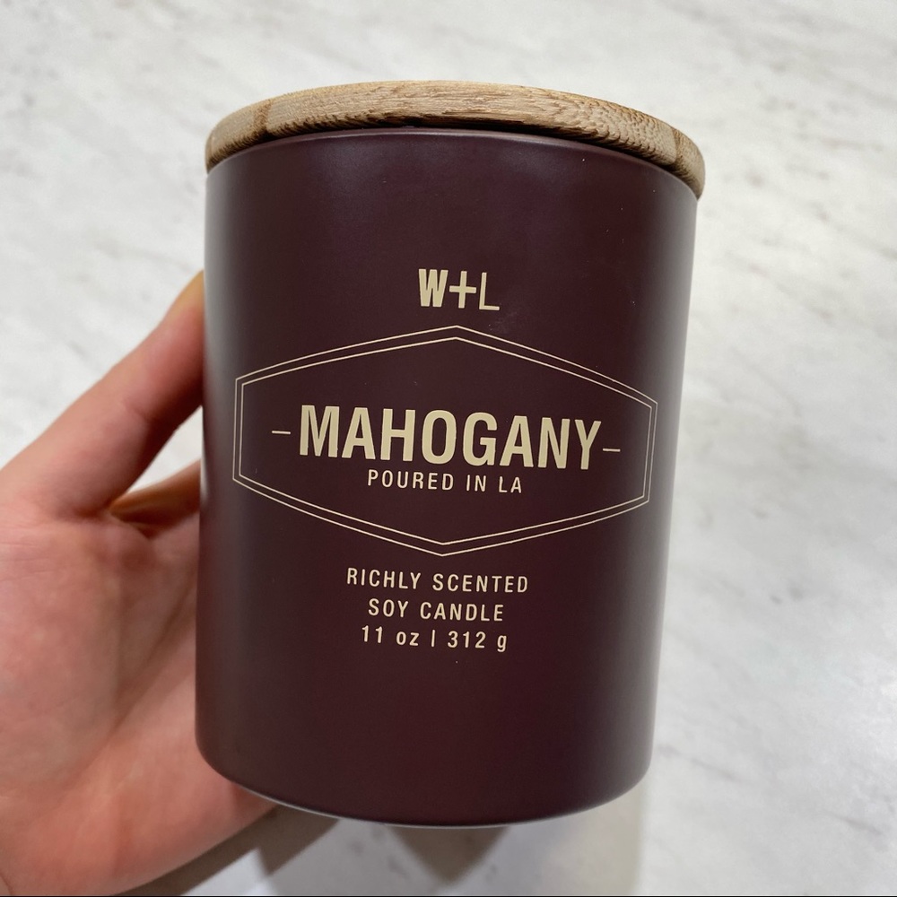 Used Wolf+lamb Mahogany scented soy candle 11oz